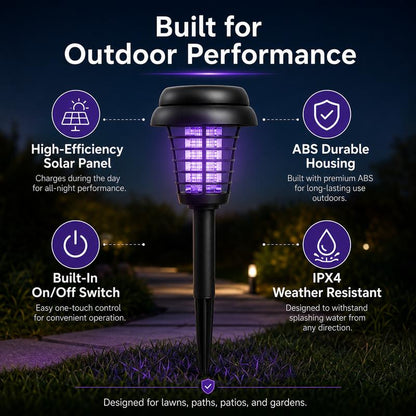 Eco-Friendly - 2-in-1 Flickering Flame - Solar Powered Mosquito Zapper & Garden Stake Light
