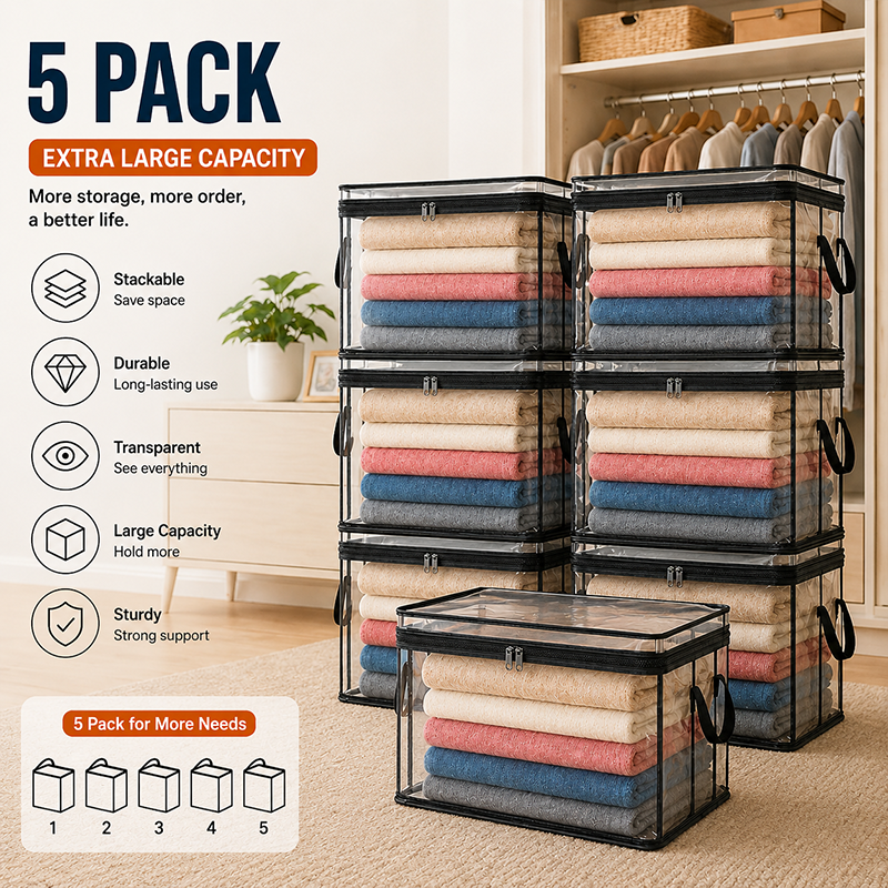 🔥Limited TimePromotion 49% OFF 📦Large Heavy-Duty Thick Plastic Clear Storage Bag for Clothes, Moving & Storage
