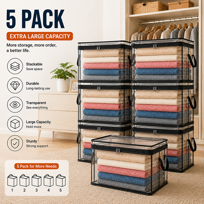 🔥Limited TimePromotion 49% OFF 📦Large Heavy-Duty Thick Plastic Clear Storage Bag for Clothes, Moving & Storage