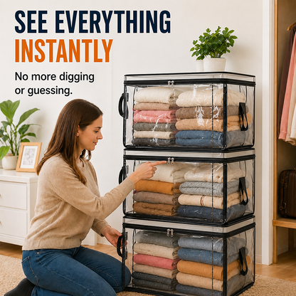 🔥Limited TimePromotion 49% OFF 📦Large Heavy-Duty Thick Plastic Clear Storage Bag for Clothes, Moving & Storage