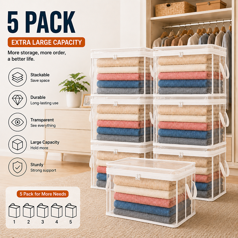 🔥Limited TimePromotion 49% OFF 📦Large Heavy-Duty Thick Plastic Clear Storage Bag for Clothes, Moving & Storage